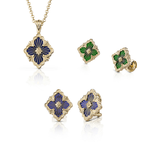 Buccellati Opera Tulle Blue Enamel Small Pendant Necklace
